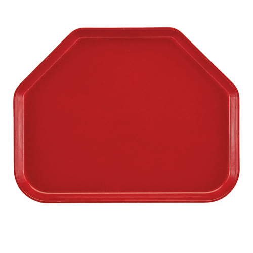 Cambro 1418TR521 14" x 18" Trapezoid Fiberglass Cambro Red Camtray - 12/Case