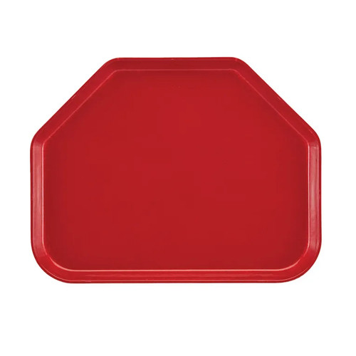 Cambro 1418TR521 14" x 18" Trapezoid Fiberglass Cambro Red Camtray - 12/Case