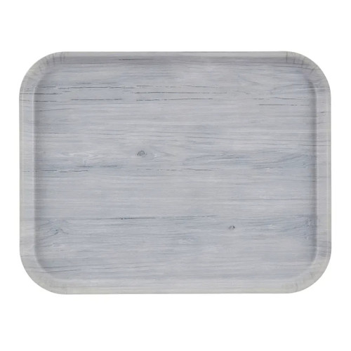 Cambro 1216DC810 16.33" W x 0.75" H x 12" D Stonewash Gray Textured Surface Fiberglass Rectangular Decor Series Camtray - 12/Case