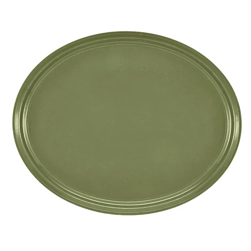 Cambro 2500428 24" x 19" Olive Green High-Impact Fiberglass Oval Camtray - 6/Case