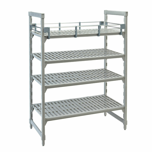 Cambro CPR21E151 21"W x 4.25"H Soft Gray Polypropylene Camshelving Premium End Shelf Rail Kit