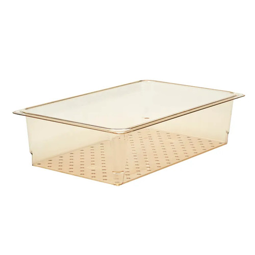 Cambro 15CLRHP150 5" Deep Amber Fits Full Size Food Pans H-Pan Colander - 6/Case