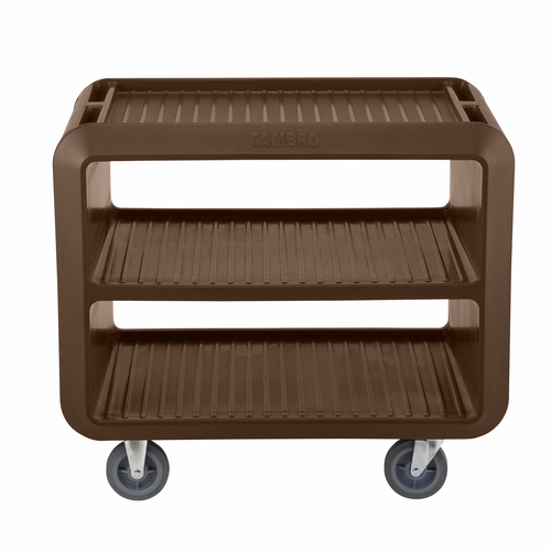 Cambro SC337S131 41.50" W x 37.10" H x 23.80" D Dark Brown Polyethylene Ribbed Shelves Service Cart Pro