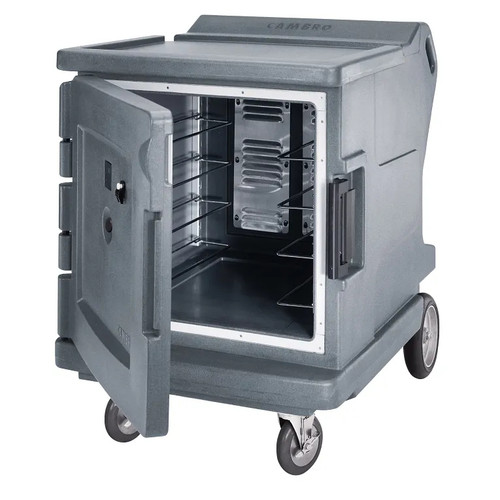 Cambro CMBHC1826LC191 30.50" W x 42.38" H x 42" D Granite Gray Polyethylene Low Profile Electric Camtherm Hot / Cold Cart - 110V