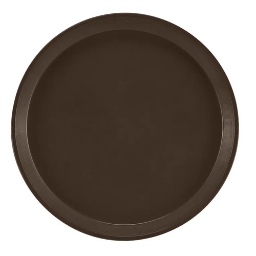 Cambro 900116 9" Dia. Round Brazil Brown Fiberglass Serving Camtray - 12/Case