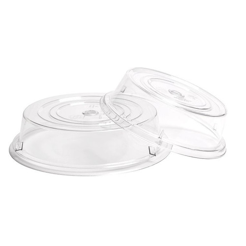 Cambro 1202CWNH152 12.13" Clear Lightweight Polycarbonate Stackable Round Camwear Camcover - 12/Case