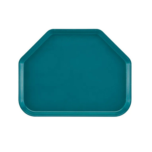 Cambro 1418TR414 14" x 18" Trapezoid Fiberglass Teal Camtray - 12/Case