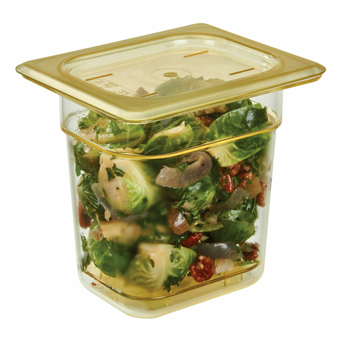 Cambro 80HPD150 Amber Plastic 1/8 Size Long H-Pan Drain Shelf - 6/Case