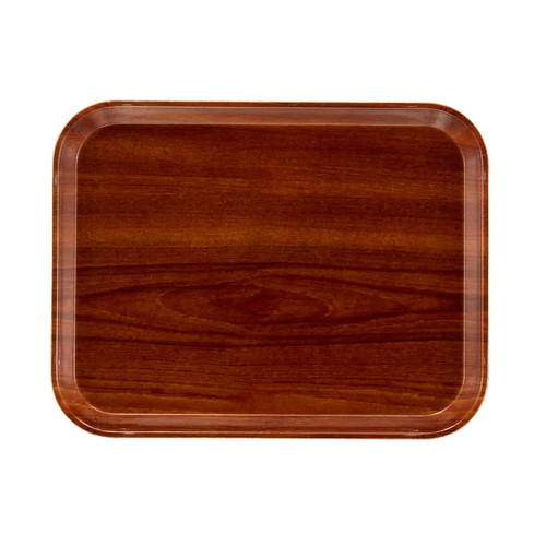 Cambro 1014308 10.63" x 13.75" Burma Teak Rectangular High-Impact Fiberglass Camtray - 12/Case