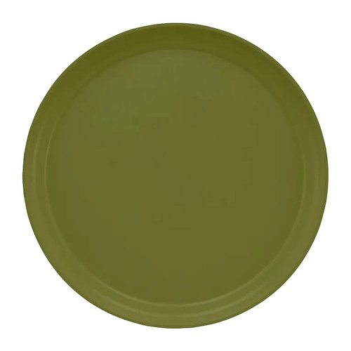 Cambro 1300428 13" Dia. Olive Green Round Fiberglass Serving Camtray - 12/Case