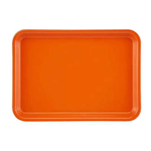Cambro 57220 6.94" x 4.94" Citrus Orange High-Impact Fiberglass Rectangular Camtray - 12/Case