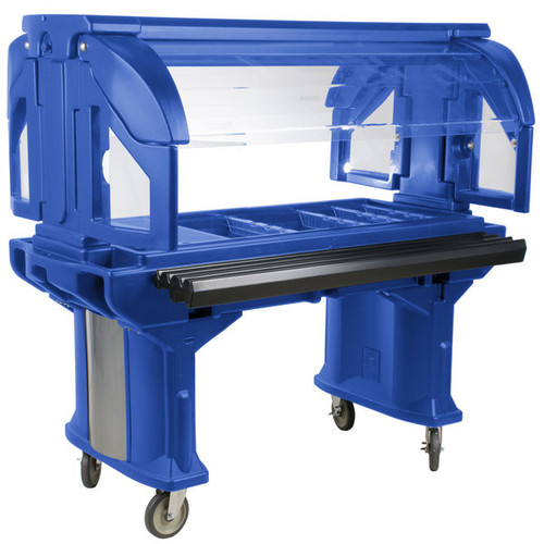 Cambro VBR5186 69" L x 42-1/2" W x 62-3/4" H Navy Blue Polyethylene (4) Full Size Pans Cold Food Versa Food Bar Serving Buffet