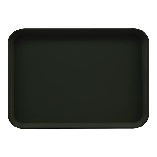 Cambro 1622110 16" x 22" Rectangular Fiberglass Black Camtray - 12/Case
