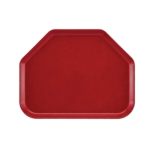 Cambro 1418TR505 14" x 18" Trapezoid Fiberglass Cherry Red Camtray - 12/Case