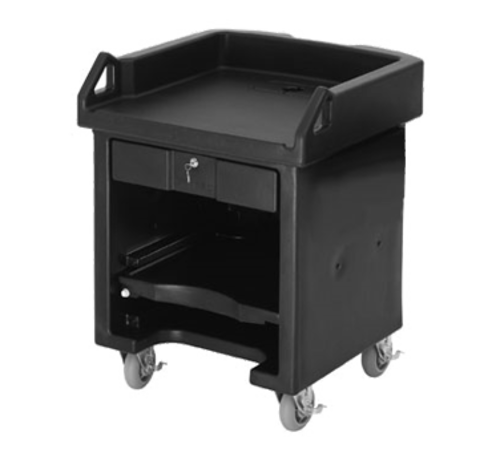 Cambro VCS519 32.25" W x 43" H x 32" D Kentucky Green Double-Wall Polyethylene Versa Cash Register Cart