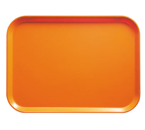 Cambro 1318222 12.63" x 17.75" x 0.69" Orange Pizzazz Rectangular High-Impact Fiberglass Camtray - 12/Case