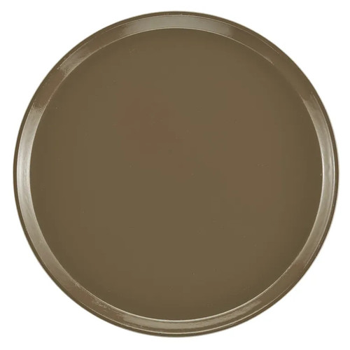 Cambro 1600513 16" Dia. Round Fiberglass Bay Leaf Brown Serving Camtray - 12/Case