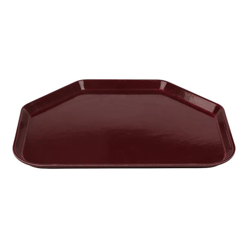 Cambro 1418TR522 14" x 18" Trapezoid Fiberglass Burgundy Wine Camtray - 12/Case