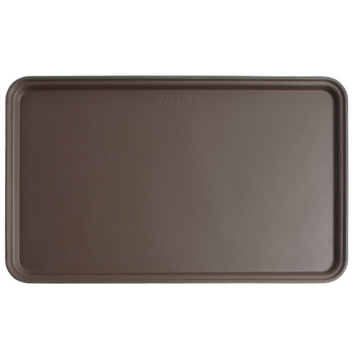 Cambro 3253CT138 12.75" x 20.88" Fiberglass Tavern Tan Rectangular Camtread Serving Tray - 12/Case