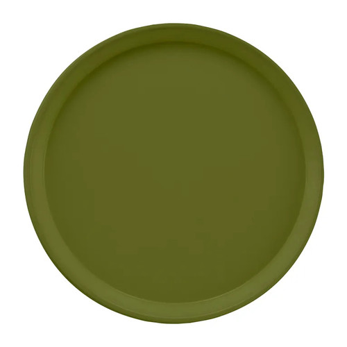 Cambro 1200428 12" Dia. Olive Green Round Fiberglass Serving Camtray - 12/Case