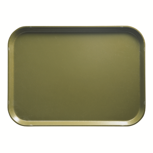 Cambro 1520428 15" x 20.25" Rectangular Fiberglass Olive Green Camtray - 12/Case