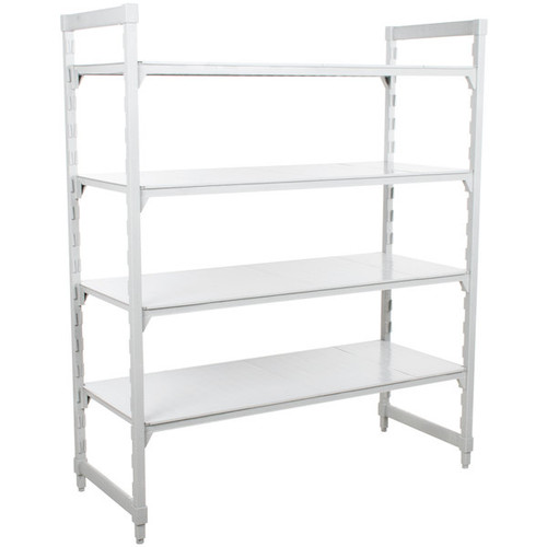 Cambro CPU242464S4480 24" W x 24" D x 64" H Speckled Gray 4 Shelves Solid Camshelving Premium Starter Unit