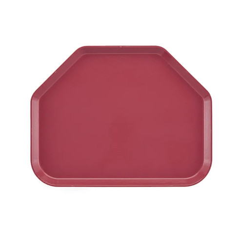 Cambro 1418TR410 14" x 18" Trapezoid Fiberglass Raspberry Cream Camtray - 12/Case