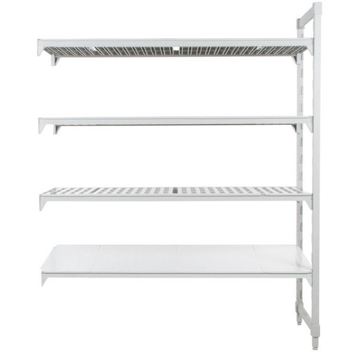 Cambro CPA214884VS4PKG 48" W x 21" D x 84" H Speckled Gray 4 Shelves Vented and Solid Camshelving Premium Add-On Unit