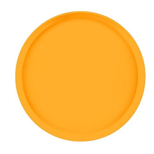 Cambro 1400504 14" Dia. Mustard Round Fiberglass Serving Camtray - 12/Case