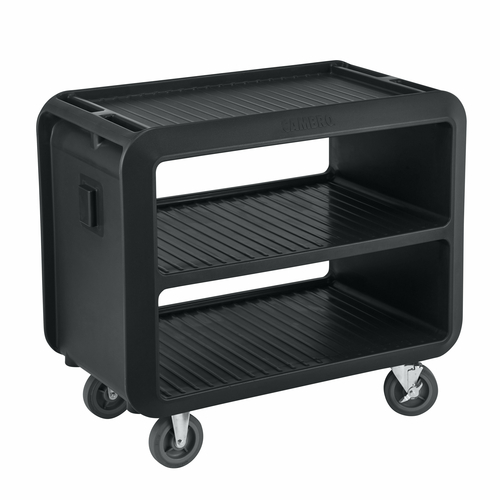 Cambro SC337110 41.50" W x 37.10" H x 23.80" D Black Polyethylene Ribbed Shelves Service Cart Pro