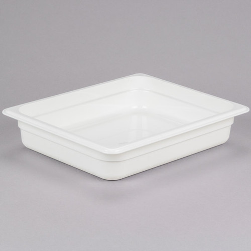 Cambro 22CW148 4.1 Qt. White Polycarbonate 1/2 Size Camwear Food Pan - 6/Case