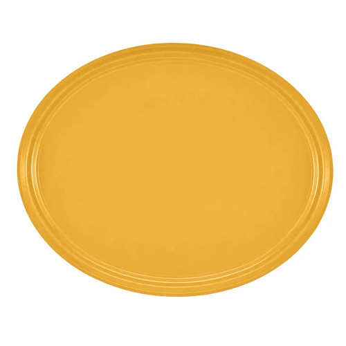 Cambro 2700171 26.88" x 22" Tuscan Gold High-Impact Fiberglass Oval Camtray - 6/Case