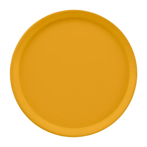 Cambro 1550171 16" Dia. Round Fiberglass Tuscan Gold Serving Camtray - 12/Case