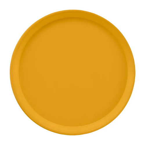 Cambro 1550171 16" Dia. Round Fiberglass Tuscan Gold Serving Camtray - 12/Case