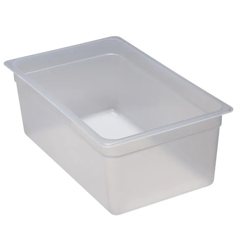 Cambro 18PP190 12.75" W x 8" H x 8" D Translucent Polypropylene Full Size Food Pan - 6/Case