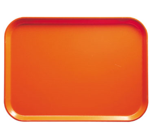 Cambro 1014220 10.63" x 13.75" Citrus Orange Rectangular High-Impact Fiberglass Camtray - 12/Case