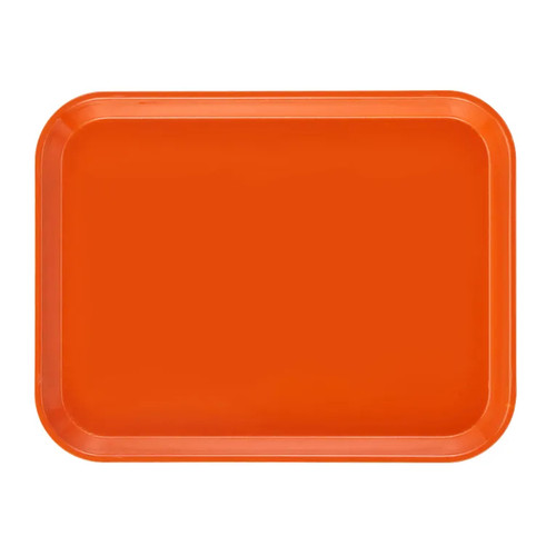 Cambro 1014220 10.63" x 13.75" Citrus Orange Rectangular High-Impact Fiberglass Camtray - 12/Case