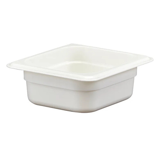 Cambro 62CW148 1.1 Qt. White Polycarbonate 1/6 Size Camwear Food Pan - 6/Case