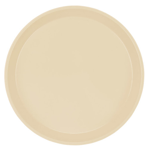 Cambro 1400537 14" Dia. Cameo Yellow Round Fiberglass Serving Camtray - 12/Case