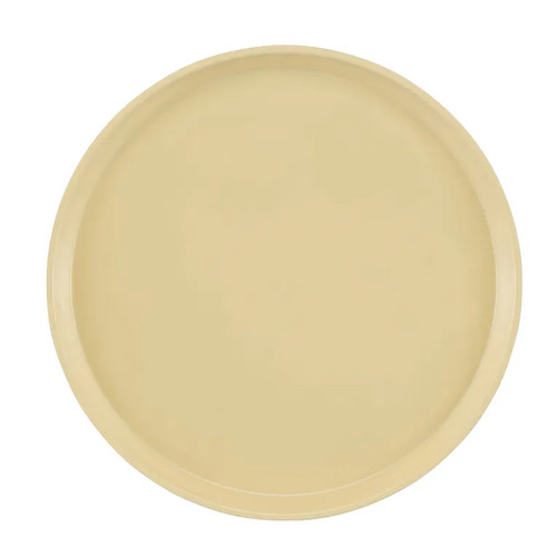 Cambro 1400537 14" Dia. Cameo Yellow Round Fiberglass Serving Camtray - 12/Case