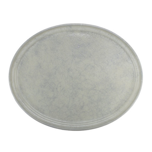 Cambro 2700531 26.88" x 22" Galaxy Antique Parchment Silver High-Impact Fiberglass Oval Camtray - 6/Case