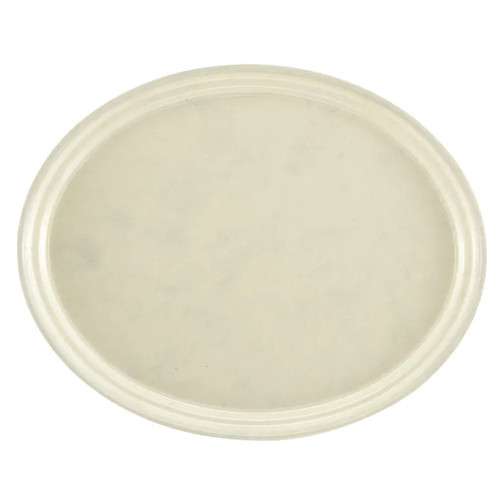 Cambro 2700531 26.88" x 22" Galaxy Antique Parchment Silver High-Impact Fiberglass Oval Camtray - 6/Case