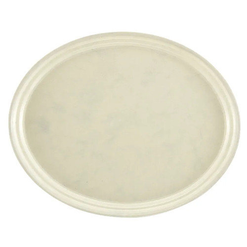 Cambro 2700531 26.88" x 22" Galaxy Antique Parchment Silver High-Impact Fiberglass Oval Camtray - 6/Case