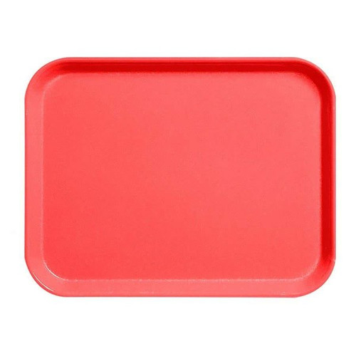 Cambro 1216CL163 12" x 16.31" Rose Red Rectangular Fiberglass Stacking Lugs Reinforced Edges Dri-Stak Separators Camlite Tray - 12/Case
