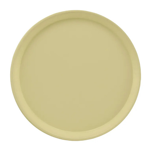 Cambro 1200536 12" Dia. Lemon Chiffon Round Fiberglass Serving Camtray - 12/Case