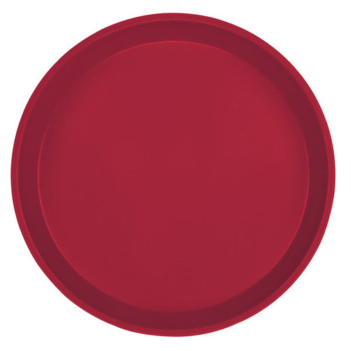 Cambro 1400505 14" Dia. Cherry Red Round Fiberglass Serving Camtray - 12/Case