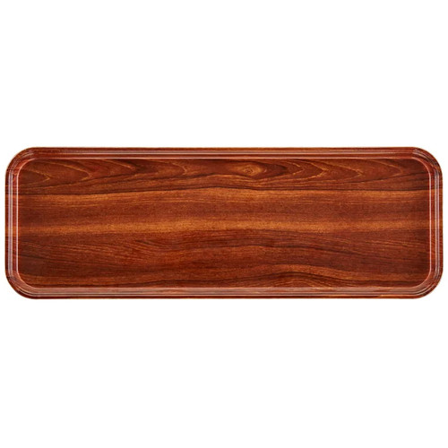 Cambro 926308 8.875" x 25.563" x 1" Burma Teak High-Impact Fiberglass Rectangular Camtray - 12/Case