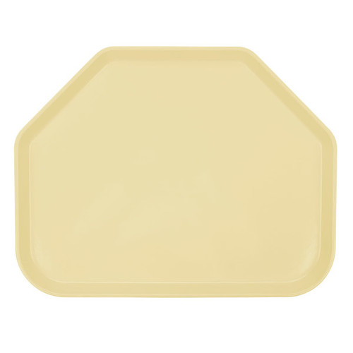 Cambro 1520TR536 14.56" x 19.5" Trapezoid Fiberglass Lemon Chiffon Camtray - 12/Case