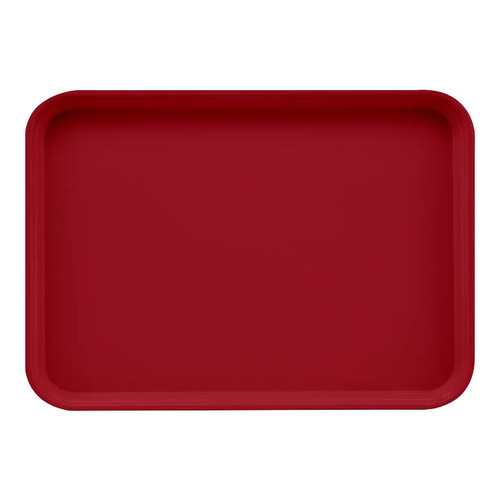 Cambro 1622505 16" x 22" Rectangular Fiberglass Cherry Red Camtray - 12/Case