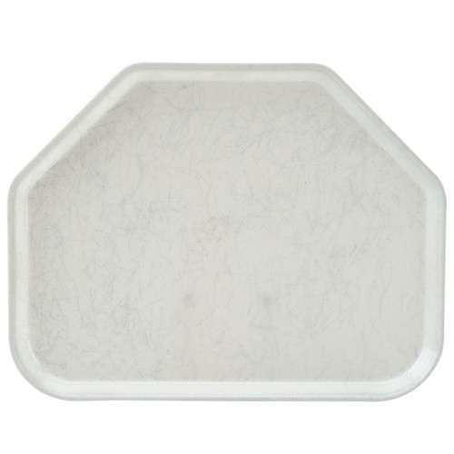 Cambro 1418TR531 14" x 18" Trapezoid Fiberglass Galaxy Antique Parchment Silver Camtray - 12/Case